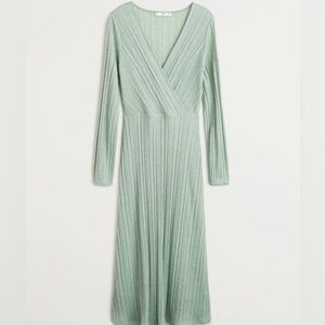 Mango Green Long Sleeve Dress